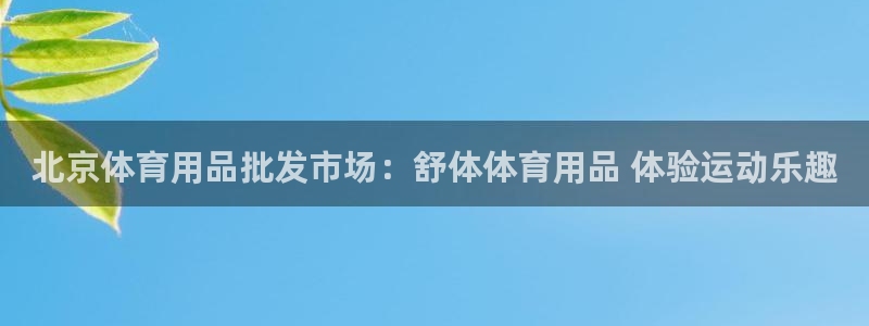 欧陆娱乐平台登陆地址在哪看：北京体育用品批发市场：舒