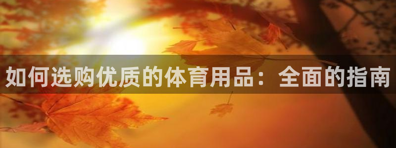 欧陆娱乐官网首页：如何选购优质的体育用品：全面的指南
